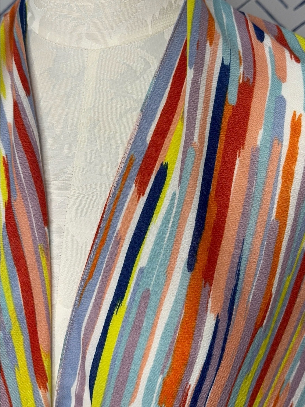 NWT Colorful Striped Kimono Boho Open Front Lightweight Layering Wrap - Picture 2 of 7